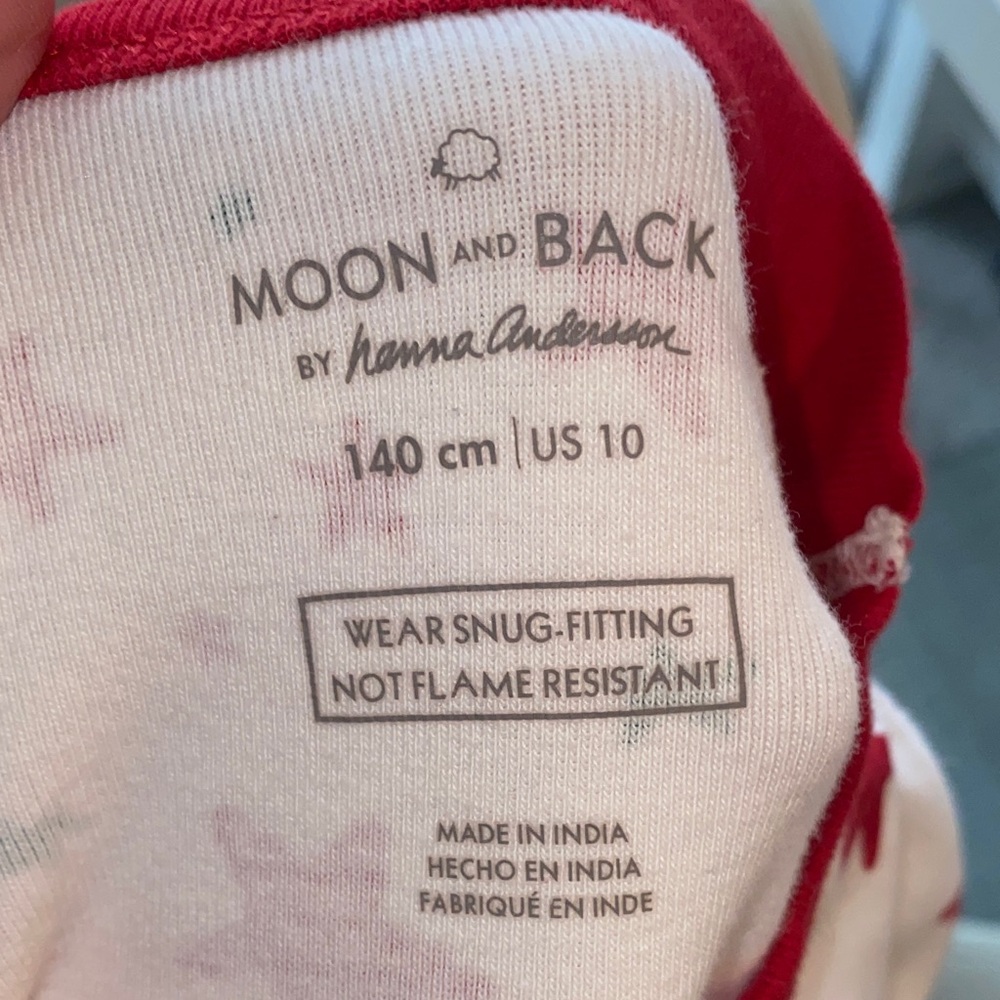 Moon & Back by Hanna Andersson Cozy Christmas Holiday Starry Pajama Set- size 10 - Picture 5 of 5